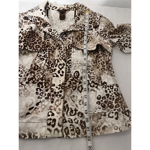 Multiples Animal Print Button Front Jacket Women’s Small Stretch Cotton Blend - Picture 10 of 10